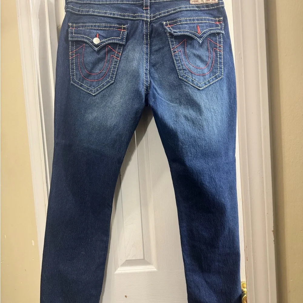 True Religion Men's Dark Indigo Slim Straight Jeans
